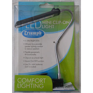 Triumph Mini LED Clip On Light, 6 Ultra Bright LED's, Difusion Lens, BLACK Body
