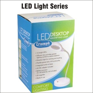 Triumph 18 LED Desktop Magnifying Lamp With Flexible Gooseneck, Colours