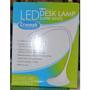 NEW Triumph LED Desk Lamp Dimmable, Flexible Goose Neck 15 Super White LED's
