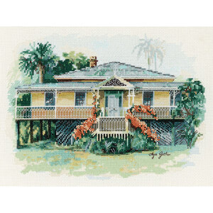 Olga Gostin HISTORICAL QUEENSLANDER Cross Stitch Kit 22 x 17cm 16ct Aida, OG007