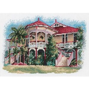 Olga Gostin QUEENSLAND MANSION ON STILTS Cross Stitch Kit 24 x 17cm 16ct Aida, OG009