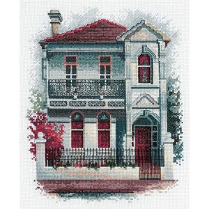 Olga Gostin VICTORIAN FREESTANDING TERRACE Cross Stitch Kit 17 x 21.5cm 16ct Aida, OG010