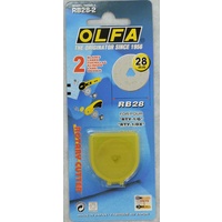 OLFA 28mm Rotary Cutter Blades 2 Pack, Suits RTY-1/G, RTY-1/DX