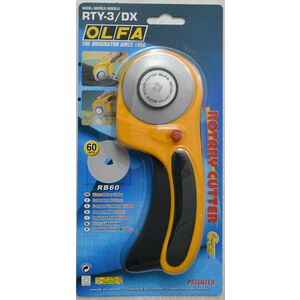 Olfa Rotary Ergonomic Cutter, 60mm Stainless Steel Blade, Model RTY-3/DX
