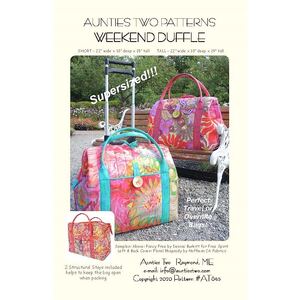 Weekend Duffle by Aunties Two (Pattern, Instructions &amp; Stays)
