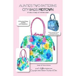 City Bags Midtown by Aunties Two (Pattern, Instructions &amp; Stays)