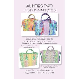 11 Strip Mini Totes by Aunties Two (Pattern &amp; Instructions)