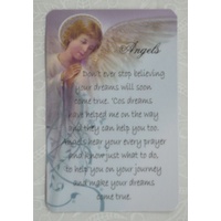 ANGELS Laminated Prayer Card, 54 x 82mm