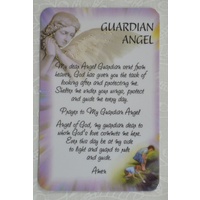 GUARDIAN ANGEL Laminated Prayer Card, 54 x 82mm