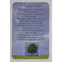 I SAID A PRAYER Laminated Prayer Card, 54 x 82mm
