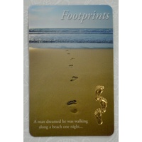 FOOTPRINTS Laminated Prayer Card, 54 x 82mm