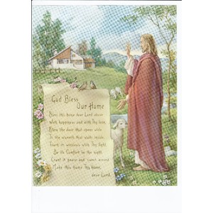 GOD BLESS OUR HOME Religious Print, 10&quot; x 8&quot; (200mm x 250mm)
