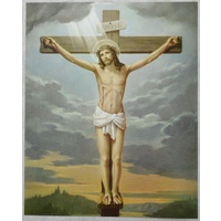 JESUS CRUCIFIX Religious Print, 10" x 8" (200mm x 250mm)