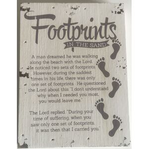 FOOTPRINTS Wood Plaque, 150mm x 200mm Hanging PL13063