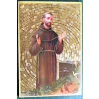 Saint Francis, Gold Foiled Embossed Wood Plaque, Crafted In Italy, Beautiful Item