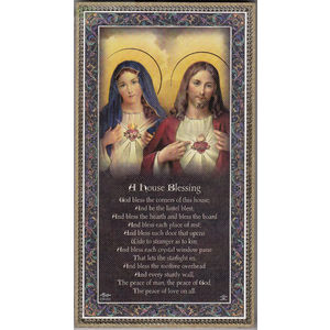 Gold Foiled Wood Prayer Plaque, A HOUSE BLESSING, Crafted In Italy