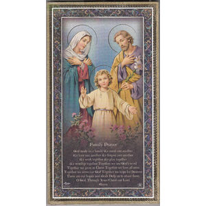 Gold Foiled Wood Prayer Plaque, FAMILY PRAYER, Crafted In Italy