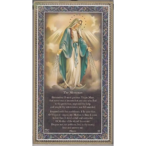 Gold Foiled Wood Prayer Plaque, MIRACULOUS - THE MEMORARE, Crafted In Italy