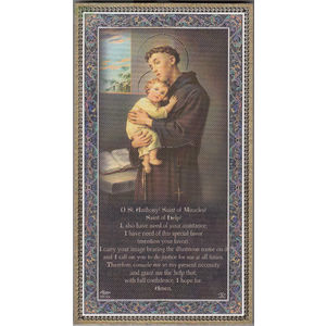 Gold Foiled Wood Prayer Plaque, SAINT ANTHONY, Crafted In Italy