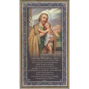 Gold Foiled Wood Prayer Plaque, SAINT JOSEPH, Crafted In Italy