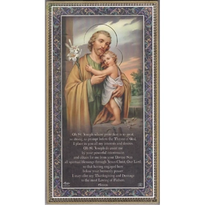 Gold Foiled Wood Prayer Plaque, SAINT JOSEPH, Crafted In Italy