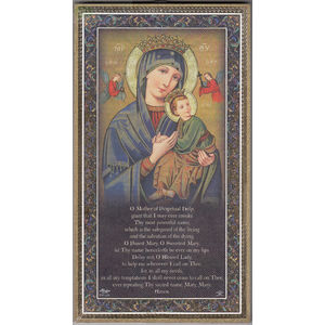 Gold Foiled Wood Prayer Plaque, OUR LADY PERPETUAL HELP, Crafted In Italy