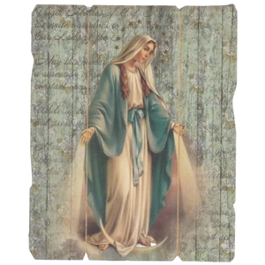 Miraculous, Vintage Look Wood Plaque, Crafted In Italy, 235mm x 190mm