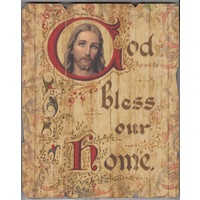 Bless Our Home, Vintage Look Wood Plaque, Crafted In Italy, 235mm x 190mm