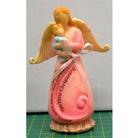 Angel Holding Boy, Christening Angel Boy Statue, 100 x 65mm, Beautiful Gift Item, New boxed