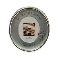 GODCHILD Oval Frame, 100 x 85mm, Silver Plated