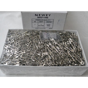 Newey Bulk Safety Pins No. 0, 27mm Silver Tone Nickle Steel, 1gg (1728pcs)