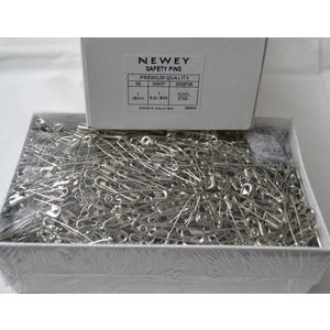 Newey Bulk Safety Pins No. 2, 38mm Silver Tone Nickle Steel, 1gg (1728pcs)