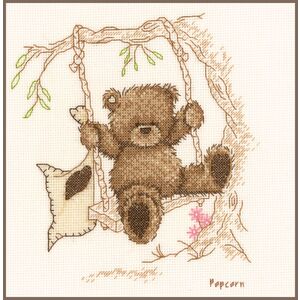 Vervaco POPCORN BEAR SWING Counted Cross Stitch Kit PN-0011188