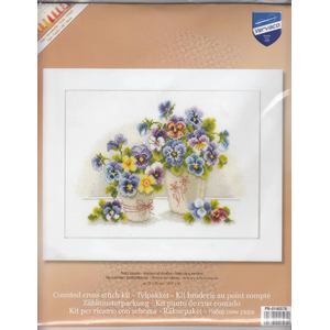 Vervaco PRETTY PANSIES Counted Cross Stitch Kit PN-0146578