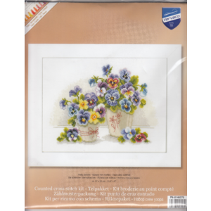 Vervaco PRETTY PANSIES Counted Cross Stitch Kit PN-0146578