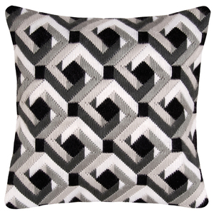 Vervaco BLACK &amp; WHITE Long Stitch Cushion Front Embroidery Kit PN-0148243