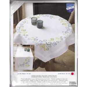 Vervaco BUTTERFLIES IN GREEN TONES Table Runner Kit 80 x 80cm, PN-0148473