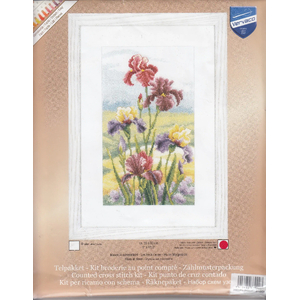 Vervaco IRISES AT DAWN Counted Cross Stitch Kit PN-0148482 (27 Count Fabric)