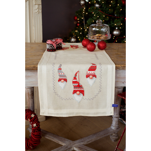 Vervaco CHRISTMAS GNOMES Table Runner Kit 40 x 100cm, PN-0155966