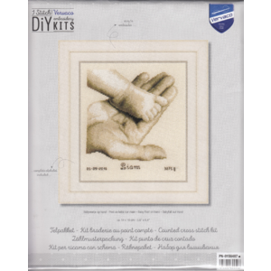 Vervaco BABY FOOT ON HAND Birth Record Counted Cross Stitch Kit PN-0156487