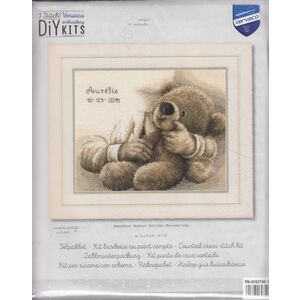 Vervaco TEDDY BEAR Birth Record Counted Cross Stitch Kit PN-0163748