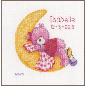 Vervaco POPCORN BRIE On The Moon Sleeping Counted Cross Stitch Kit PN-0163777