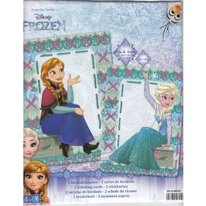 Vervaco DISNEY ANNA &amp; ELSA Embroidery Card Kit, Set of 2, PN-0166504