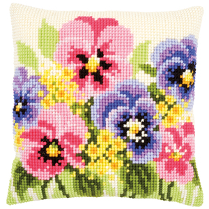 Vervaco VIOLETS Cross Stitch Cushion Front Kit PN-0166935