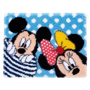 Vervaco Disneys Mickey &amp; Minnie Peek-A-Boo Latch Hook Rug Kit