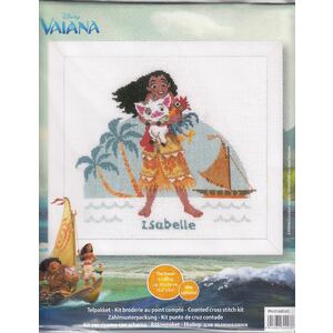 Vervaco DISNEY MOANA Birth Record Counted Cross Stitch Kit PN-0168045