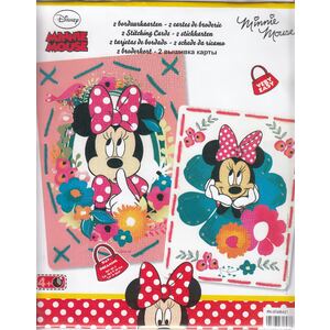 Vervaco DISNEY MINNIE DAYDREAMING Embroidery Card Kit, Set of 2, PN-0168421
