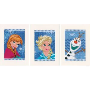 DISNEY Elsa, Olaf &amp; Anna Greeting Card Counted Cross Stitch Kit, Set of 3 PN-0168526