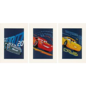 DISNEY Screeching Tyres Greeting Card Counted Cross Stitch Kit, Set of 3 PN-0168588