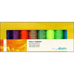 Poly Sheen No.40 Thread Pack 8 x 200m Spools Variegated / Neon Mix